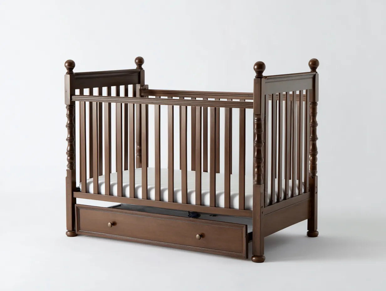 Culla Camera Da Letto in legno 122×68×92 cm - marrone - stile classico