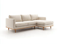 Divano Soggiorno con chaise longue in tessuto 275×165×83 cm - beige/marrone - stile contemporaneo