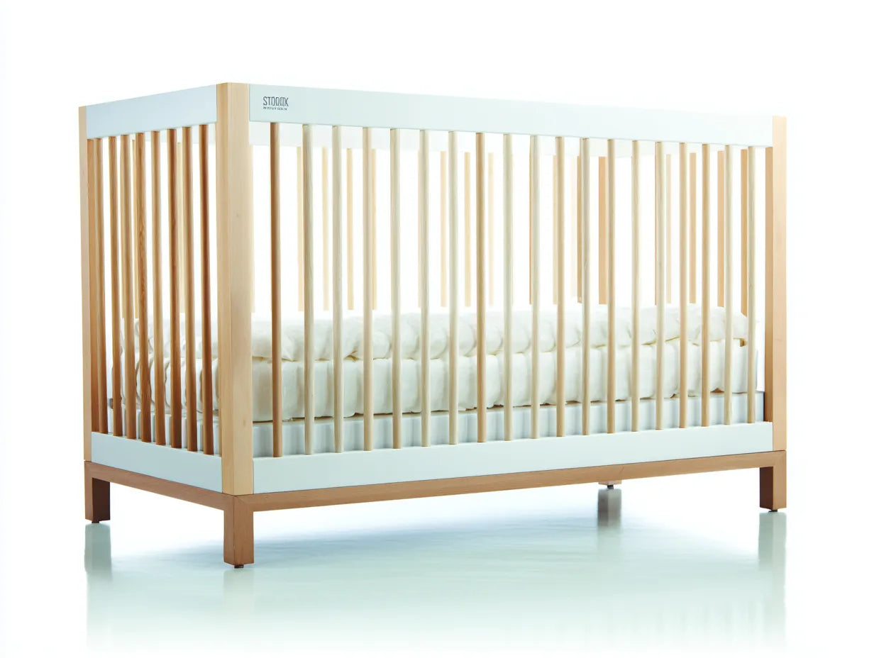 Culla Camera Da Letto in legno 125×68×90 cm - bianco/legno naturale - design nordico