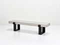 Panca All'Aperto in cemento e metallo 185×43×45 cm - grigio chiaro/nero - design industriale essenziale