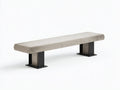 Panca All'Aperto in cemento e metallo 180×42×45 cm - grigio/nero - design industriale