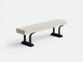 Panca da esterno in cemento 170×45×47 cm - beige/nero - base in metallo
