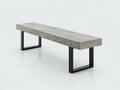 Panca da esterno 200×50×45 cm in cemento grigio con base nera design minimal