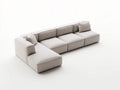 Divano modulare angolare in tessuto 305×215×76 cm - beige chiaro - design contemporaneo