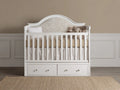 Culla in legno 138×76×112 cm - bianco beige - stile classico con spazio contenitore