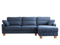 Divano Soggiorno angolare in tessuto 300×170×84 cm - blu scuro - design contemporaneo con chaise longue