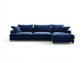 Divano Soggiorno angolare in tessuto 300×170×84 cm - blu scuro - design contemporaneo con chaise longue