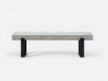Panca da esterno in cemento 168×43×45 cm - grigio/nero - base geometrica in metallo