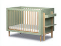 Culla per Camera Da Letto in legno 124×65×90 cm verde salvia - con mensola laterale