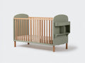 Culla per Camera Da Letto in legno 125×66×92 cm verde salvia - con ripiano laterale