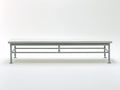 Panca All'Aperto in cemento e metallo 195×45×46 cm - grigio chiaro/grigio - stile moderno lineare