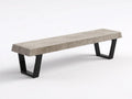 Panca All'Aperto in cemento e metallo 190×44×46 cm - grigio/nero - stile moderno geometrico