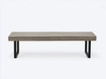 Panca da esterno in cemento 175×44×46 cm - beige/nero - struttura in metallo