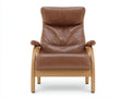 Poltrona reclinabile 76×88×96 cm - marrone - imbottita con telaio in legno chiaro
