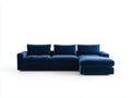Divano angolare in tessuto 292×176×86 cm - blu scuro - chaise longue moderna