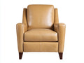 Poltrona reclinabile in pelle 78×88×108 cm - marrone chiaro - schienale alto con braccioli in legno