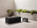 Stufa da esterno in metallo 100×60×38 cm - nera - design rettangolare moderno
