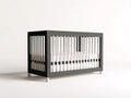 Culla in legno 140×75×90 cm - grigio nero bianco - design contemporaneo per camera da letto
