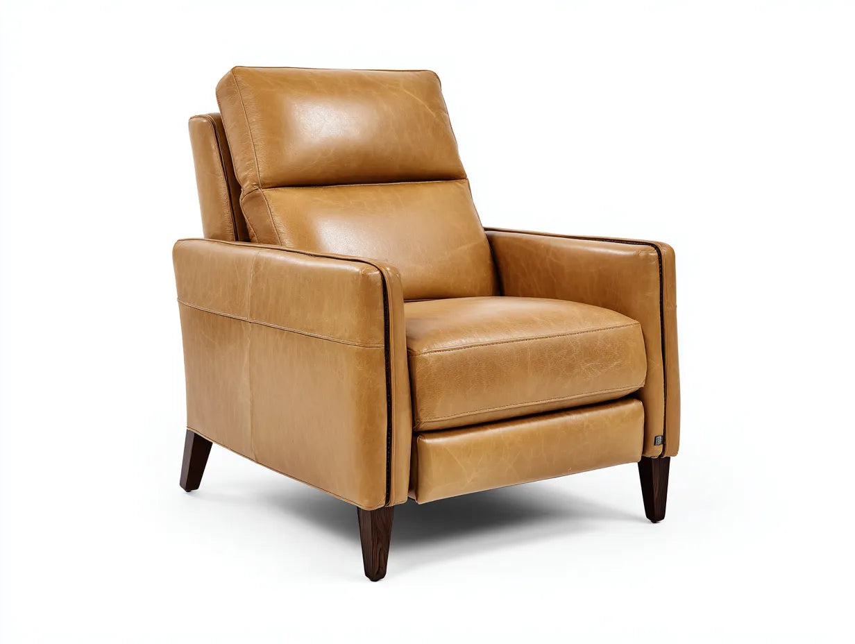 Poltrona reclinabile imbottita 82×92×103 cm - cammello - stile classico con braccioli avvolgenti