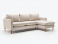 Divano con chaise longue in tessuto 258×162×84 cm - beige chiaro - stile moderno rialzato